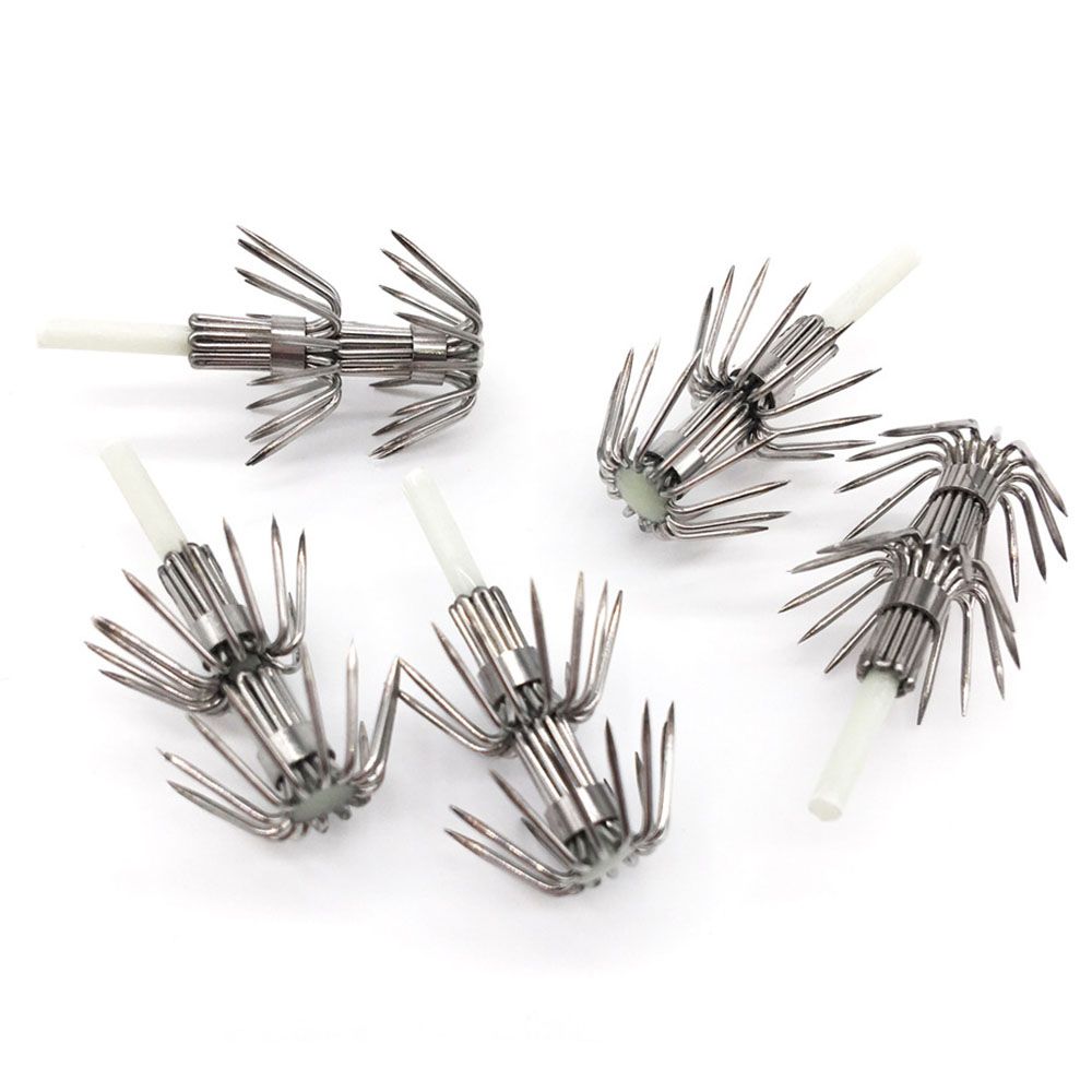 Fishing Hook Assortment - ตะขอตกปลาสแตนเลสสองชั้น5ชิ้นร่มปลาหมึกปลาหมึกปลาหมึกตะขอตกปลา