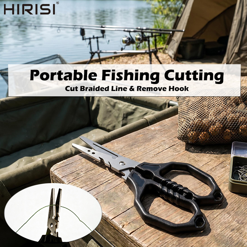 Fishing Hook Remover - กรรไกรตกปลาอเนกประสงค์ สแตนเลส ตัดสายได้ พร้อมที่ถอดตะขอ อุปกรณ์ตกปลา พกพาสะดวก