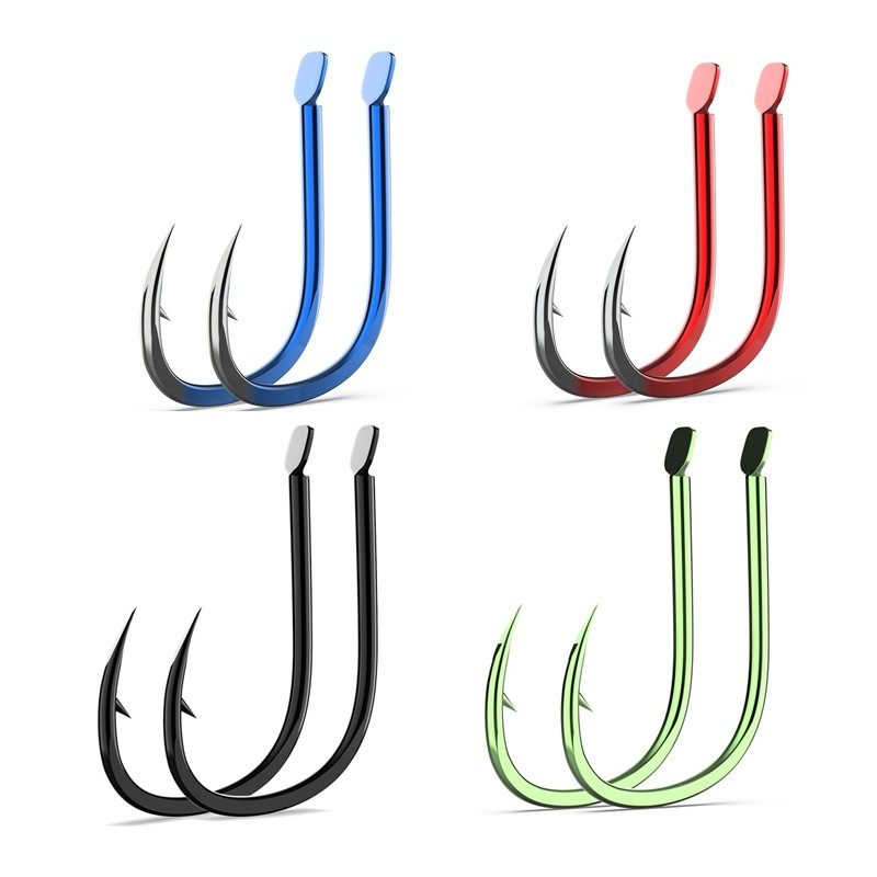 Fishing Hook Assortment - 50 ชิ้นแบนตะขอตกปลา Sea Barbed เหยื่อตกปลา Shank
