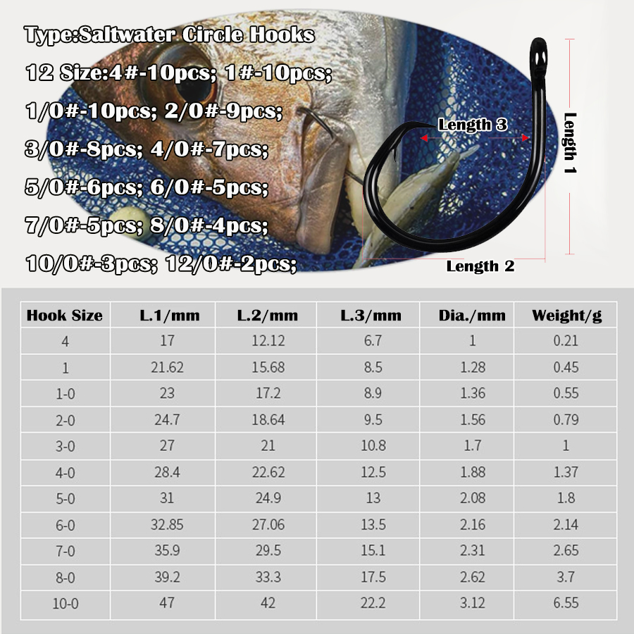 ตะขอวงกลม 3X แข็งแรง สำหรับตกป - Fishing Hook Assortment บทวิจารณ์และราคา