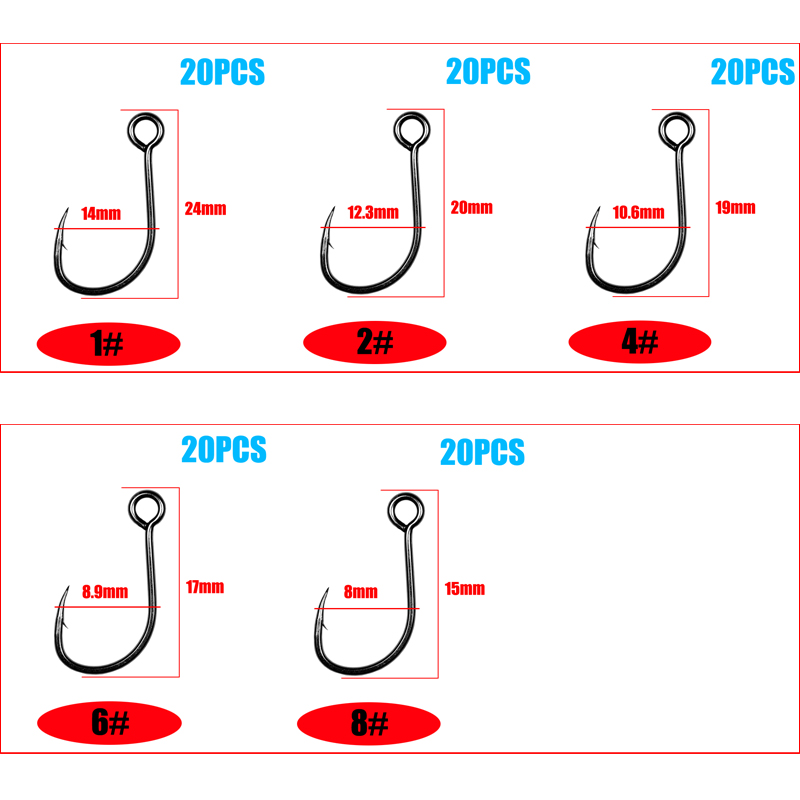 20 ชิ้นตะขอตะขอตกปลาแหวนใหญ่เห - Fishing Hook Assortment บทวิจารณ์และราคา