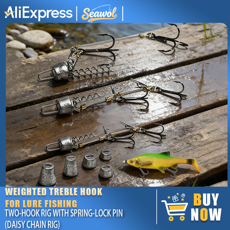 ชุดเบ็ดตกปลาพร้อมสายเหล็ก, เหย - Fishing Hook Treble บทวิจารณ์และราคา